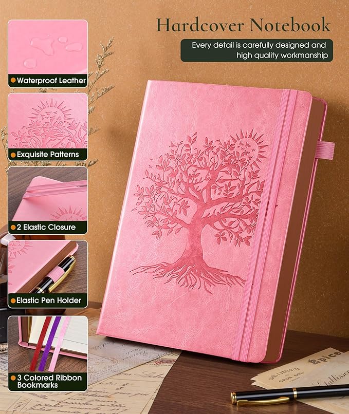 Vintage Leather Journal with 300 Numbered Pages,A4 Lined Journal for Men Women,Daily Journals for Writing,College Ruled Notebook for Work,School,Note taking,Travel Diary,Large (8.5" X 11.3")