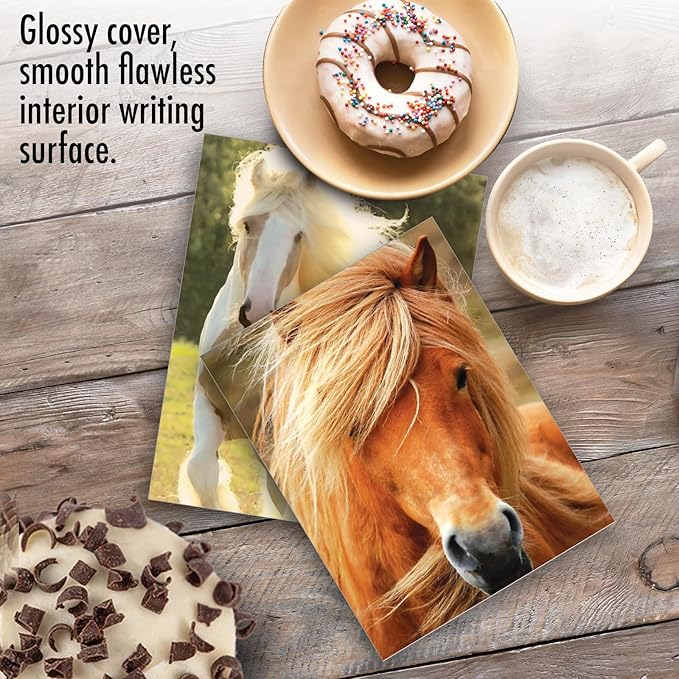 The Best Card Company - 20 Blank Note Cards with Envelopes (4 x 5.12 Inch) - All Occasion Animal Card Assortment (10 Designs, 2 Each) - Horses | Magnificent Manes AM4601OCB-B2x10