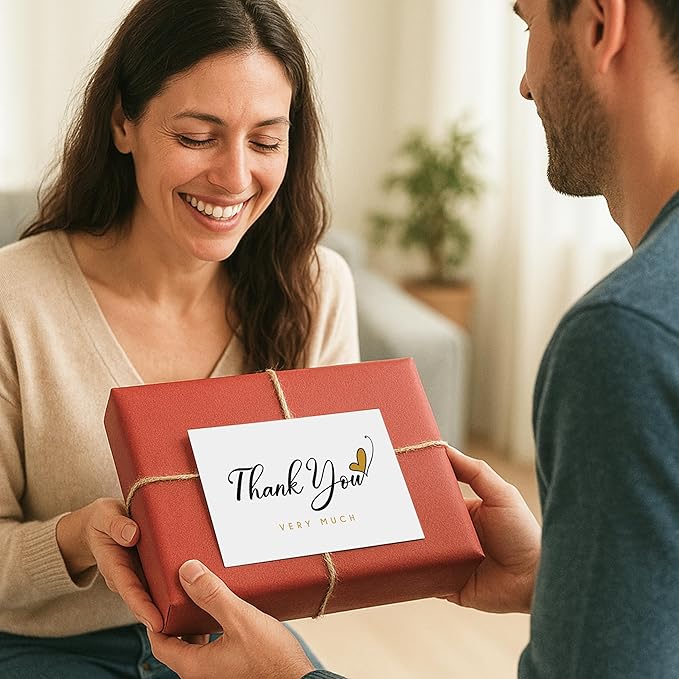 30 Pack Blank Thank You Cards—4 x 6 Inches Simple Thank You Notes with Envelopes and Stickers, Minimalist Bulk Box Set for Weddings, Baby Showers, Small Businesses, Birthdays, Holiday