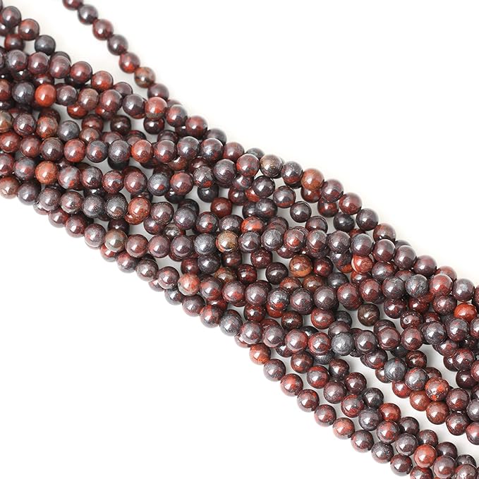 60PCS 6mm Natural Brecciated Jasper Round Loose Beads for Jewelry Making DIY Bracelet Necklace Materials 1 Strand 15"