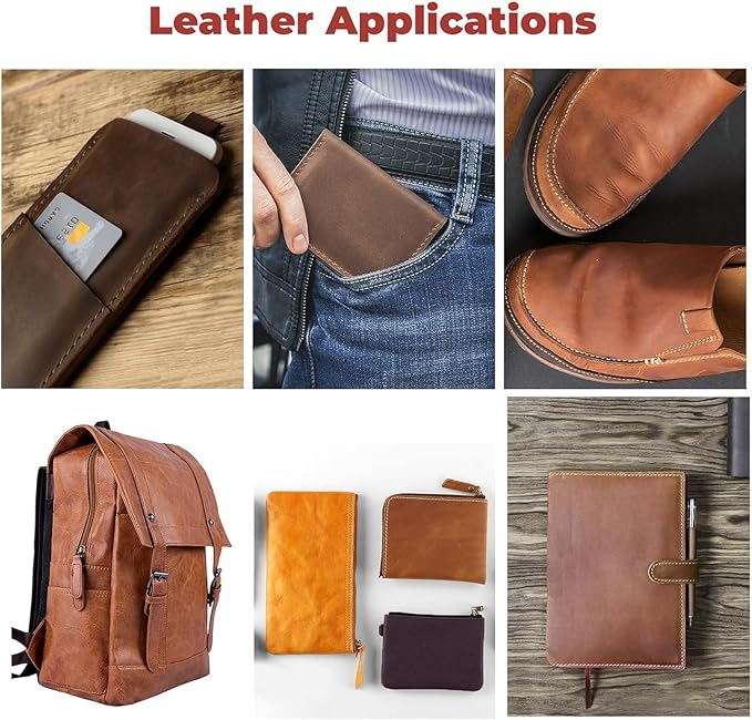 ELW Vegetable Tanned Leather Scraps | 2-6 oz Light Weight | Size: 1 LB | Genuine Cowhide Full Grain Leather Remnants for DIY, Crafting, Leatherworking, Tooling | Natural Veg Tanned - Lightweight