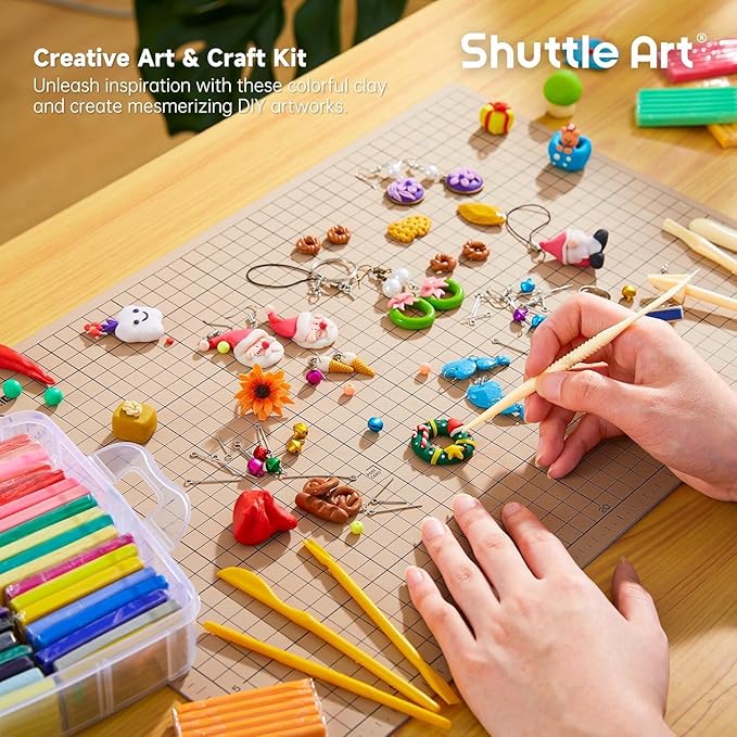 Shuttle Art 82 Colors Polymer Clay Kit, Oven Bake Clay for Kids, 19 Sculpting Tools, 16 Accessories, Non-Toxic, Non-Sticky DIY Crafts for Kids Adults