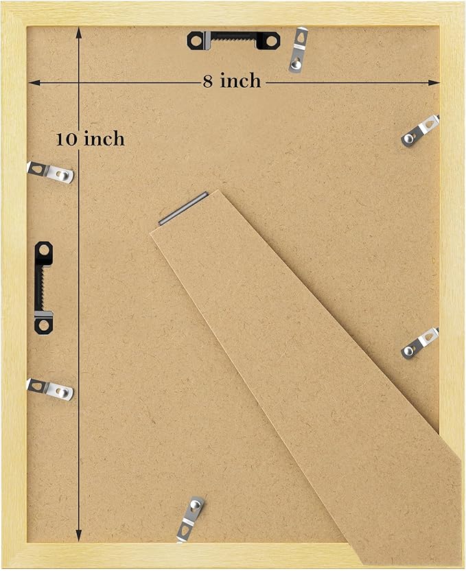 eletecpro 8x10 Picture Frames Set of 9 Classic Gallery Wall Frame Set, Displays 5x7 with Mat or 8x10 No Mat, Picture Frames Collage Wall Decor, Gold Frames for Home Decor