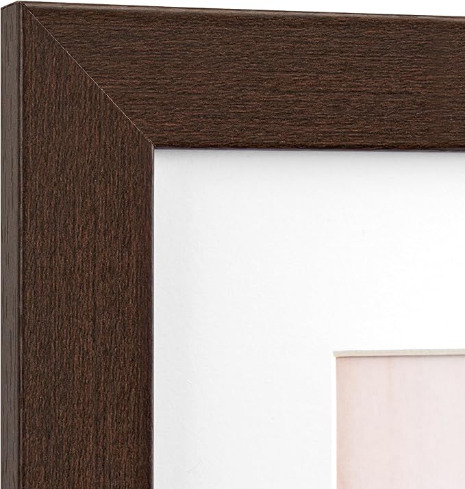 16x24 Frame Set of 3, Dark Brown Wood Grain 16x24 Poster Frame for Gallery Wall Mounting (3 Pack,Walnut)