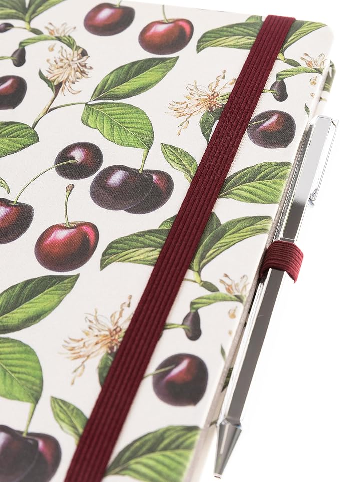 Graphique Cerise Lined Journal Plus Pen Luxe Collection, Hardcover Diary Notebook for Writing, Silver Foil Embossing, 160 Pages, 6” x 8”