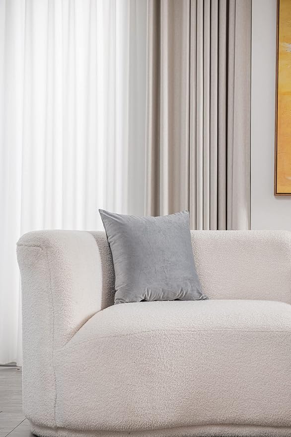 Decorative Pillow Cases 20x20 Light-Grey: 2 Pack Cozy Soft Velvet Square Throw Pillow Covers for Farmhouse Home Decor
