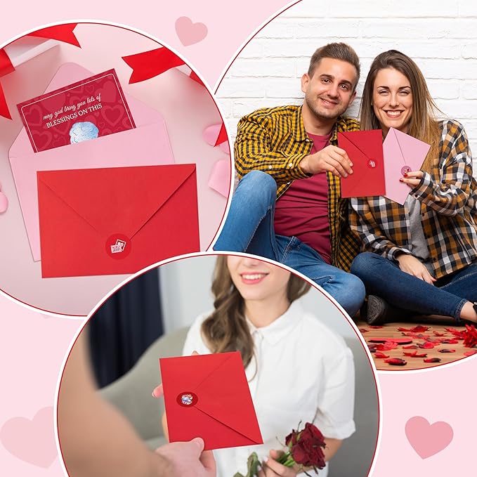 TICIAGA 48 Set Valentine's Day Vintage Blessed Greeting Cards with Envelop Retro Religious Sticker for Kid DIY Flower Heartfelt Notecard Exchange Gifts for Boys and Girls Christian School Party Favors