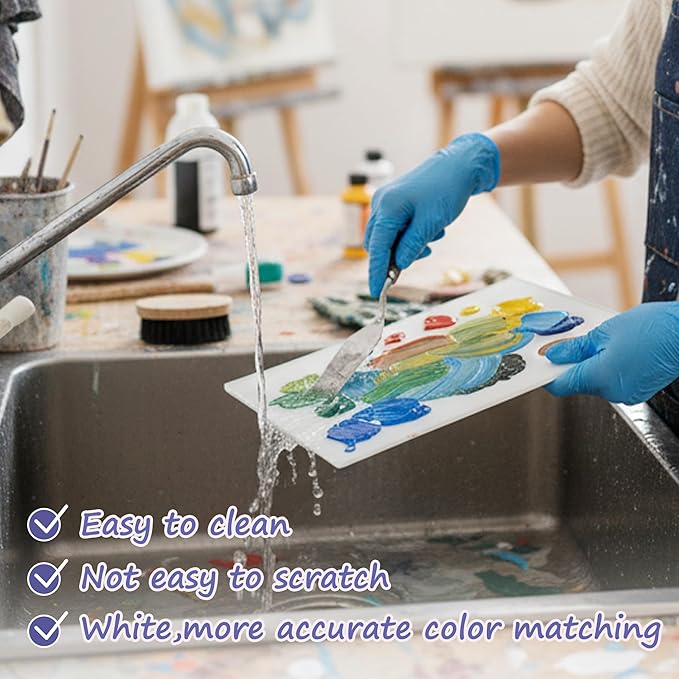 7x9 Inch Neutral Tempered Glass Palette for Oil Painting | Neutral Grey Scratch-Resistant Surface | Keeps Paints Wet & Effortless to Clean | Essential for Artists & DIY Color Mixing