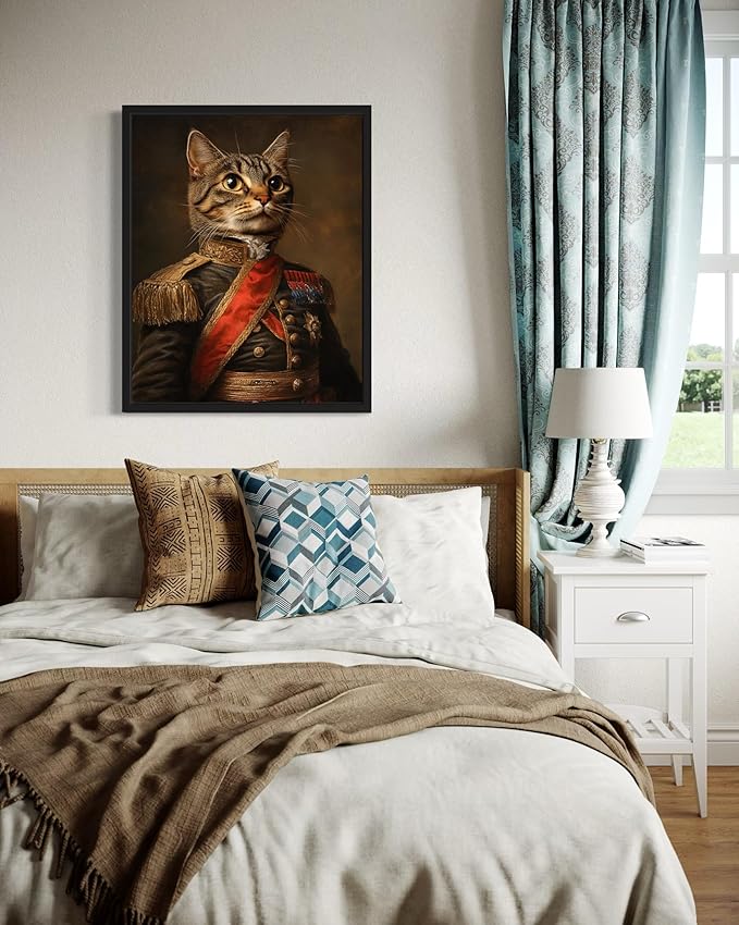 Cat General Art Poster Print, Cat Kitten Painting Humor Portrait Pet Artwork Decor Gallery A8 (General, 8 x 10 inches, Unframed)