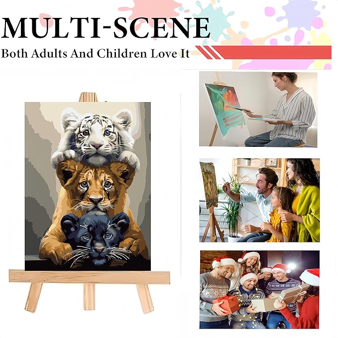 GXGLLPZBY Painting by Numbers Kit for Adults Beginner,Cute Tiger Color by Numbers for Adults,Adult Paint by Number Kits on Canvas,Paint by Numbers Easy Oil Painting for Home Wall Decor 11.8X15.7 Inch