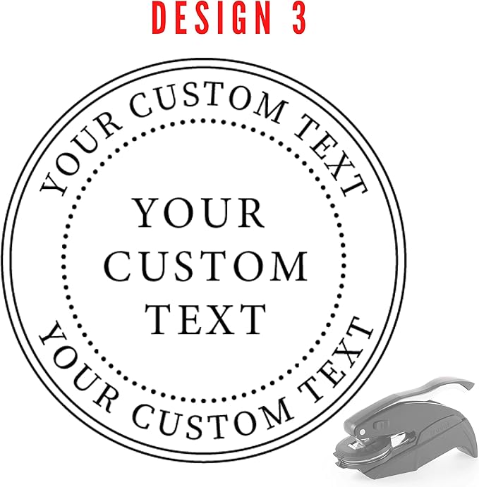 Custom Notary Embosser Stamp - Book & Library Stamp, 1 5/8" (Official Seal Embosser)