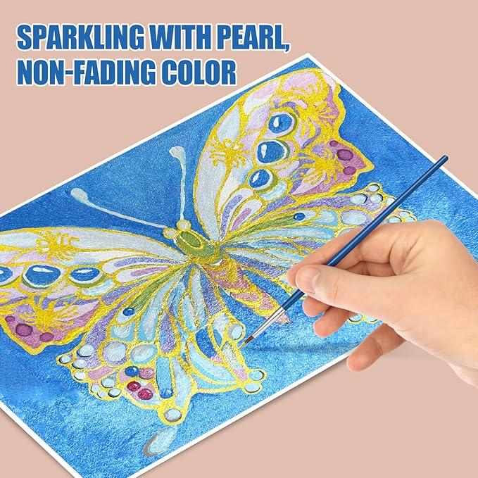 Mini Forestry Shifting Watercolor Painting Set - 40 Color Shifting Watercolor Paints, Shimmer Metallic & Glitter Watercolor Paints, Matisse & DunHuang Style