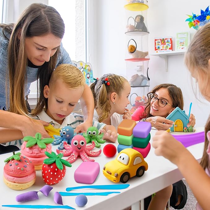 Air Dry Clay 170 Colors, Modeling Clay for Kids, DIY Molding Magic Toy with Tools, Gift for Kids Boys Girls