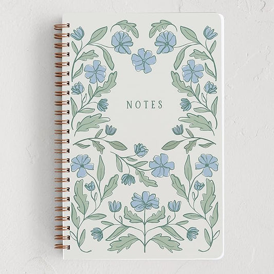 Minted Botanical Notebook, Writing Journal for Notes & Journaling, Durable Paper Cover, Modern, Floral, Colorful & Simple Spiral Bound Journal Notebook with 160 Lined Pages, 5.5" x 8.5"