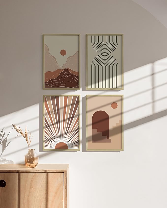 HAUS AND HUES 11x17 Gold Metal Picture Frames - Premium Aluminum with Vertical & Horizontal Hanging, Shatterproof Plexiglass - Ideal for Home, Office (11x17 in, Gold, Set of 9)