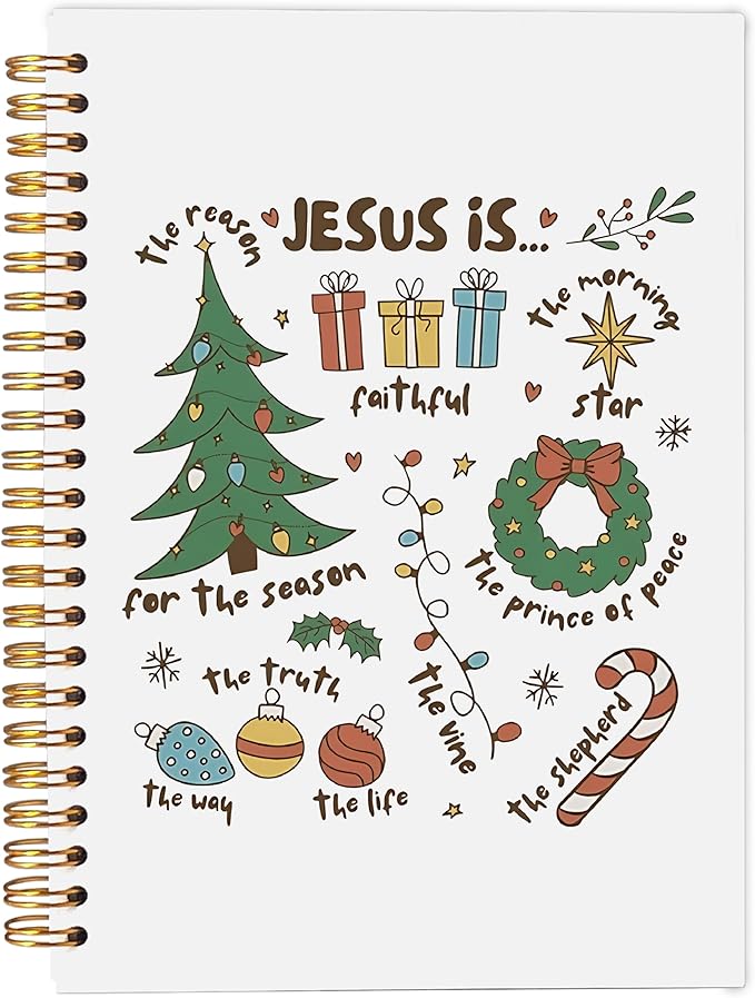 Christmas Notebook, Jesus Is the Season for the Season Christmas Journal, Christmas Office Gifts for Coworkers, Christmas Composition Notebook, Christmas Spiral Notebook 5.5x8.3 Inch