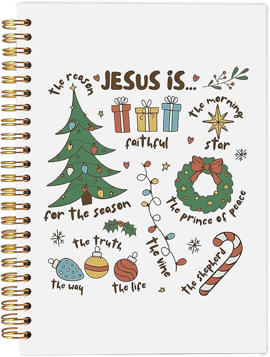 Christmas Notebook, Jesus Is the Season for the Season Christmas Journal, Christmas Office Gifts for Coworkers, Christmas Composition Notebook, Christmas Spiral Notebook 5.5x8.3 Inch