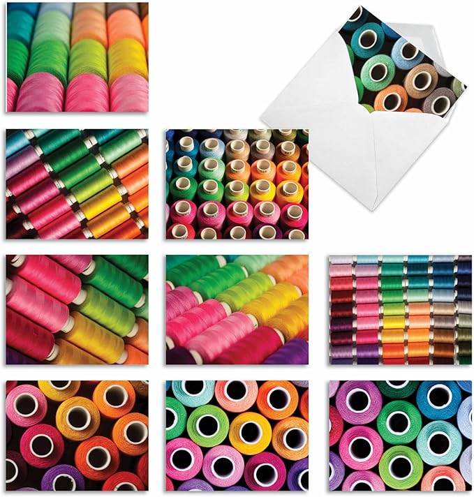 The Best Card Company - 10 Fun Cards for All Occasions (4 x 5.12 Inch) - Boxed Assorted Notecard Set, Blank Inside - Spool Me Once M3094