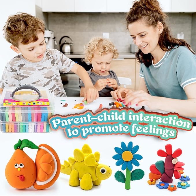 Polymer Clay Kits 50 Colors,Christmas Modeling Clay for Kids DIY Mold Oven Bake Clay with Storage Box Sculpting Tools and Accessories,for Kids Adult and Artist Friendly Ideal Gifts