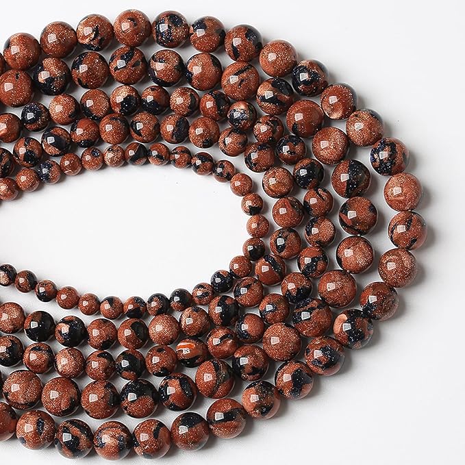 32pcs 12mm Starry Bicolor Sandstone Beads Natural Round Loose Spacer Beads for Jewelry Making DIY Bracelets Crystal Energy Healing Power Stone (12mm, Bicolor Sandstone Beads)