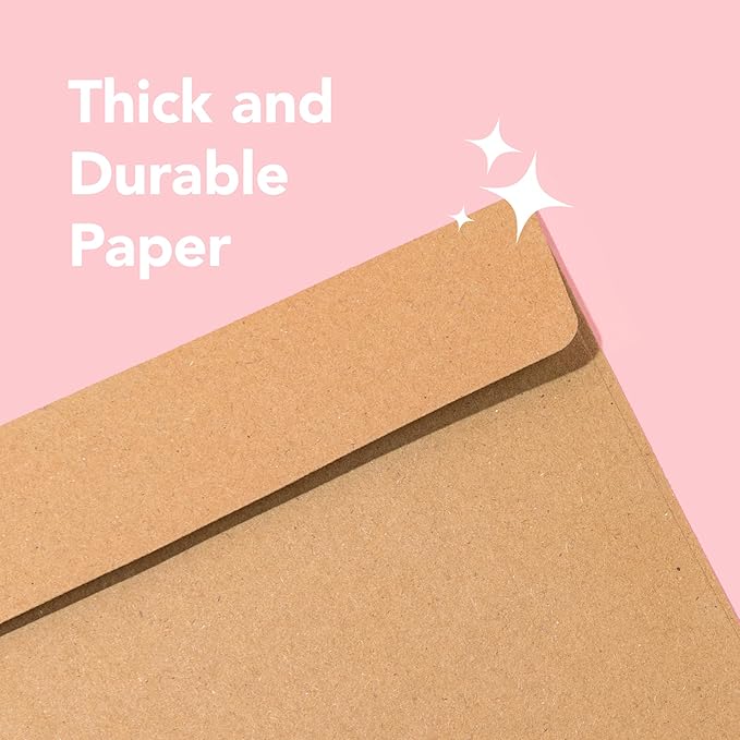Pack It Chic - A7 Kraft Envelopes 5” X 7” (250 Count) Self Seal Envelopes for Wedding Invitations, Save the Date Cards, Graduation, Baby Shower, Photos, Greeting Cards, Mailings - 5 1/4" X 7 1/4"