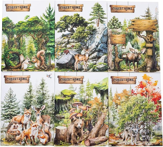 150Pcs Forest Scrapbook Stickers for Journaling,Plant Animal Junk Journaling Sticker,Botanical Nature Stickers for Scrapbooking Supplies,Junk Journal Supplies.(Forest House