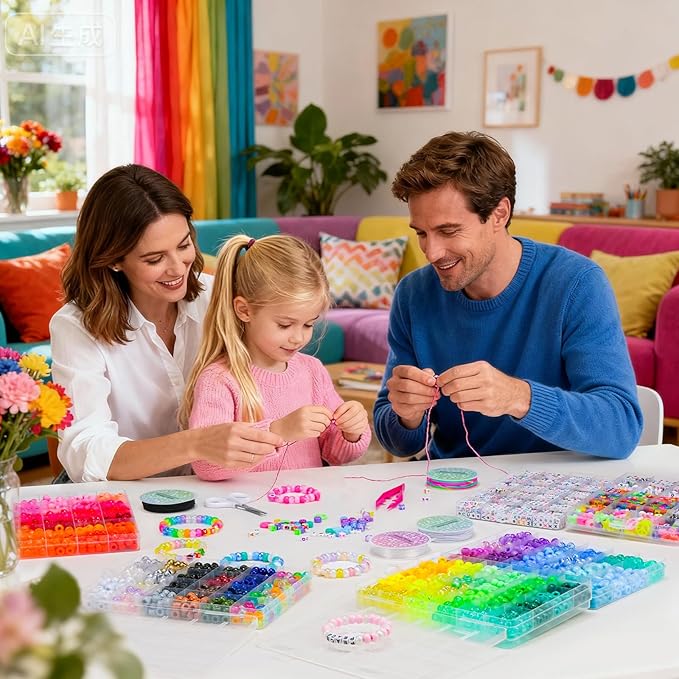 6 Boxes 4500Pcs Pony Beads Bracelet Making Kit, with 1600pcs Letter Beads Friendship Bracelets Kandi Rave Bead for Jewelry Making Keychain Hair Braid Gifts for Girls Teens Arts and Crafts Kits