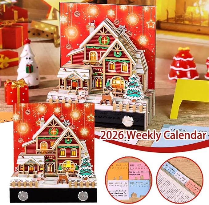 3D Art Calendar 2026,3D Memo Pad Creative Time Piece Calendar,Creative Non Stick Sticky Note,3D Memo Pad Art Notepad,Exquisite Paper Sculpture Gifts,Desktop Decoration Crafts