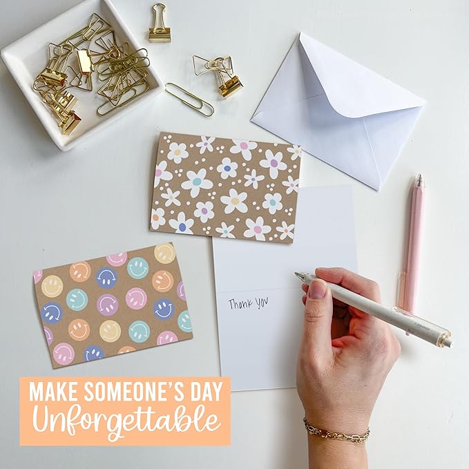 Hadley Designs Blank Cards and Envelopes – 54 Greeting Blank Notecards with Envelopes Bulk, Notecards Stationery Card Set, Stationary Note Cards, Rustic Greeting Card Pack, Designed in USA