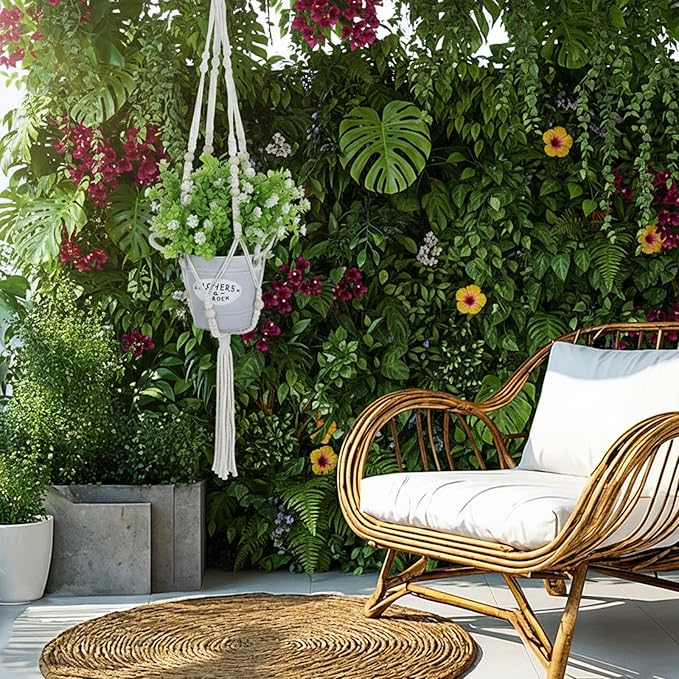 6 Pack Macrame Plant Hangers Indoor, Hanging Plant Holders with 6 Hooks Hanging Planters Set Boho Hangings Planter Basket Wall Plants Hanger for Indoor Outdoor Boho Home Decor