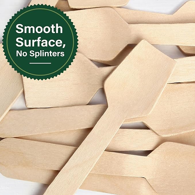 LotFancy Mini Wooden Spoons, 120Pcs 3.75" Disposable Tasting Sampling Spoons with Concave Tip, Biodegradable and Compostable