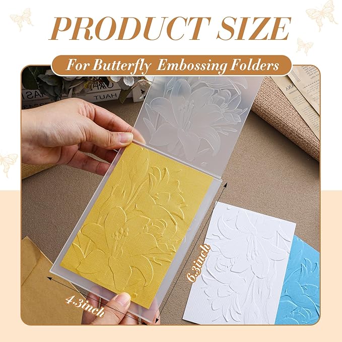Geiserailie 1 Pcs Embossing Folders Embossing Machine Template Paper Card Folders for Christmas Card Making DIY Flower Scrapbook Photo Album Craft Decoration 5.9 x 4.1 Inch (Lily Style)