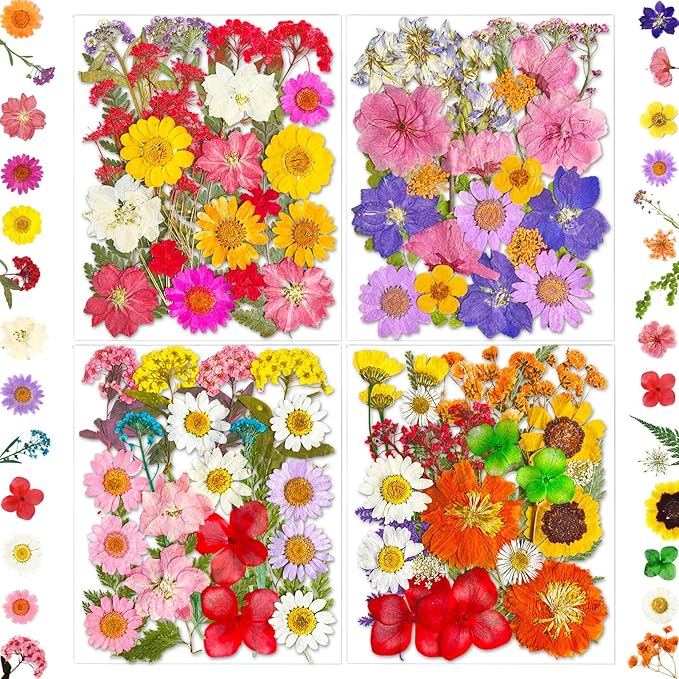 101Pcs Pressed Dried Flowers for Resin Molds, Real Natural Bulk Dry Floral Leave for DIY Art Crafts, Epoxy Jewelry, Candle, Soap Making, Nails Decors