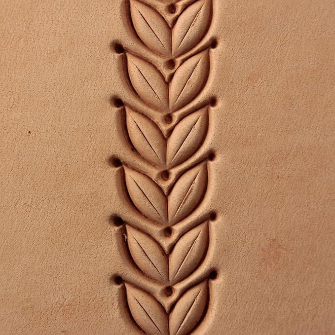 DandS ltd Leather Stamp Tool, Wheat, Professional Steel Craft Tool for Leatherworking, Embossing, Carving & Stamping Leather Projects, Belts, Wallets & DIY Projects Compatible with Mallet #459