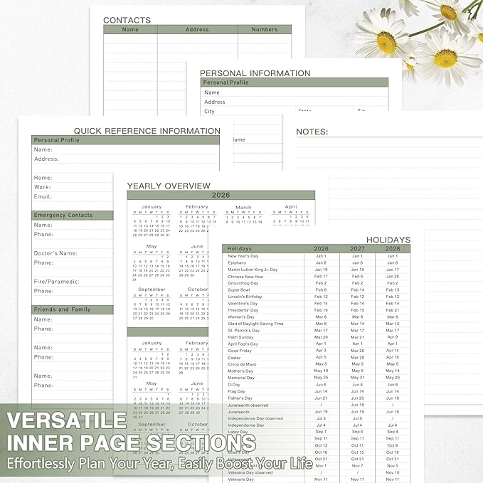 GuassLee Large 2026 Planner, Weekly and Monthly Planner from January 2026-December 2026, 8.5"x 11" Aesthetic Beige Agenda Book with Back Pocket, Stickers, Coated Tabs, A4 Size