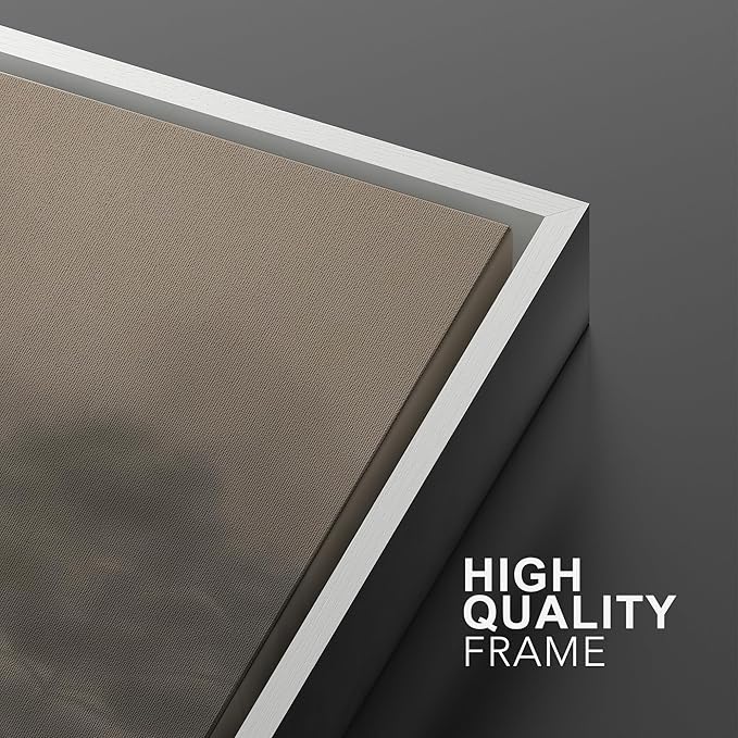 SIGNWIN Framed Canvas Print Wall Art Set Foggy Pine Forest Minimalist Monochrome Nature Illustrations Modern Art Scenic Colorful for Living Room, Bedroom, Office - 16"x24"x2 White