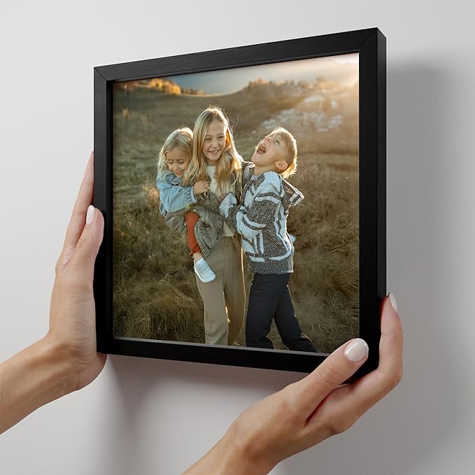 Mixtiles Official - Custom Photo Tiles - Magnetic Wall Frames - Adhesive Sticker, no Nails - Personalized Printed Photos - Various Sizes and Frames - 8x8-1-Tile - Normal Black