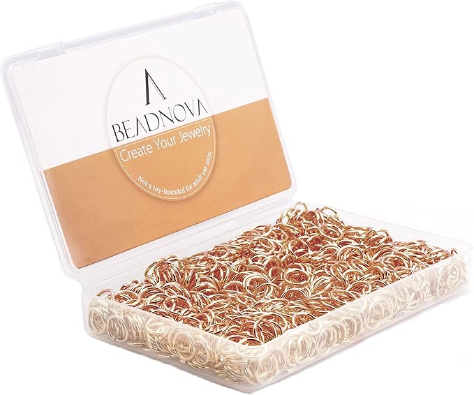 BEADNOVA 6mm Jump Rings Rose Gold Jump Rings for Keychains Jewelry Makings for Necklace Repair (300Pcs)