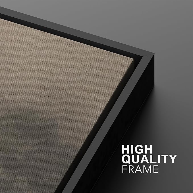 SIGNWIN Framed Canvas Print Wall Art Set Foggy Pine Forest Minimalist Monochrome Nature Illustrations Modern Art Scenic Colorful for Living Room, Bedroom, Office - 24"x36"x2 Black