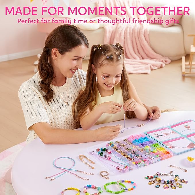 Klever Kits Princess Bracelet Making Kit, Jewelry Making Kit, Bracelets for Girls, Crafts for Kids, 4 Year Old Girl Birthday Gifts, Over 650 Beads, Make 30+ Designs by JOVA