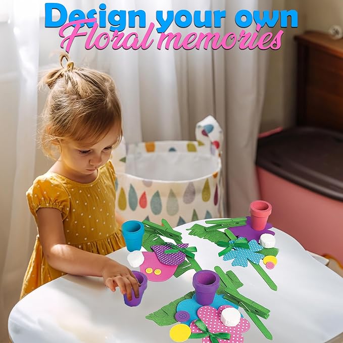 Flower Recipe or Picture Holder Craft Kit - Makes 12 - Spring Crafts and DIY Mother's Day Gifts