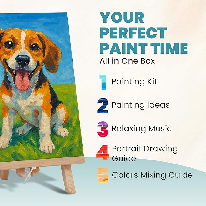 CraftyCrocodile Set of 4 Painting Kits for Adults and Couples - Sip and Paint Kit for Date Night and Crafts - Acrylic Painting Kit with Canvas Boards and Easels - Couple Art Set for Starters