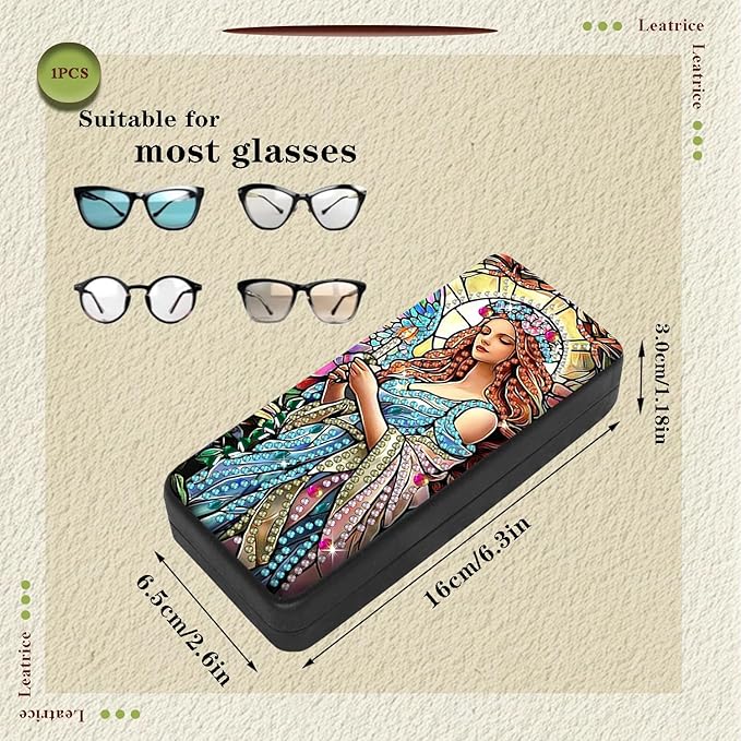 Leatrice Diamond Art Kits for Adults Small Diamond Painting Kit Gem Art Paint by Diamonds Dot Eyeglasses Case 5d Diamond Art DIY for Beginner Women Beauty