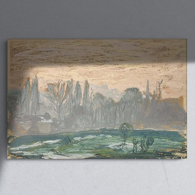 40+ Monet Famous Print Posters Winter Landscape with Evening Sky by Claude Monet Impressionism Poster Print for Room Aesthetics Canvas Wall Art Print Unframe 16×24inch(40×60cm)