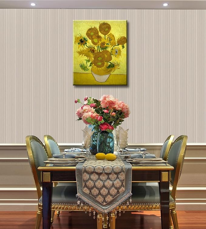 msspart Sunflowers by Vincent Van Gogh Canvas Wall Art Flower Vase Painting Giclee Print Floral Picture for Home Decor 24"x36"