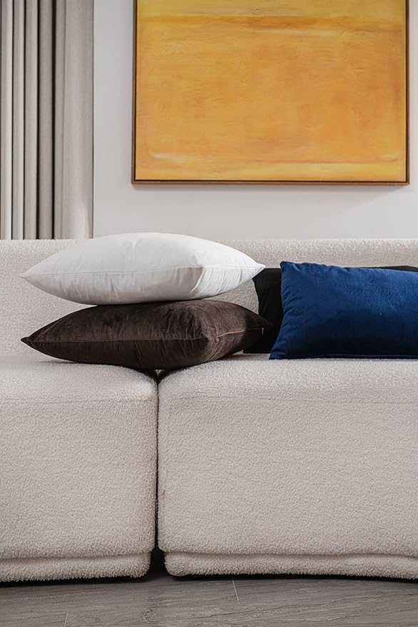 26x26 Euro Pillow Covers : 2 Pack Cozy Soft Velvet Oversized Couch Pillow Shams, Square Throw Pillow Cases for Living Room Sofa, Chocolate Brown