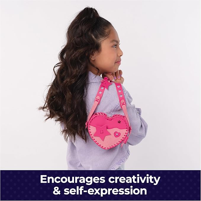 Cool Maker, Sweetheart Handbag Kit, Design a Faux Leather Shoulder Bag, Arts and Crafts Kit, Kids Toys for Girls Ages 6 and up