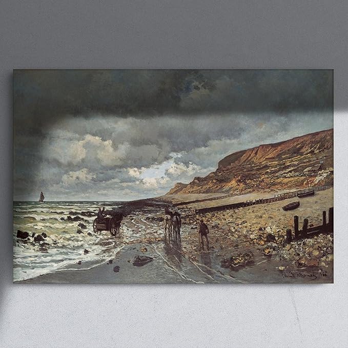 40+ Monet Famous Print Posters The Headland of The Heve at Low Tide by Claude Monet Impressionism Canvas Poster Bedroom Decor Print Sports Landscape Office Room Decor Gift Unframe 24×36inch(60×90cm)