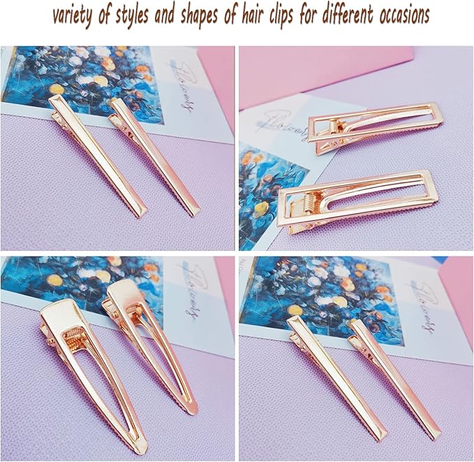 120 PCS Gold Metal Hair Clips-Smooth Alligator Clips for Hair,Duck Bill Design for Secure Hold-Ideal for Styling,Makeup,and Sports-DIY Craft Accessories for Hair Decorations（not have a mold）