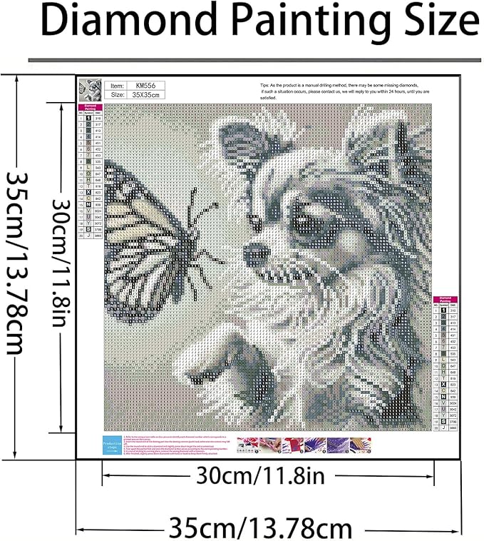 GXGLLPZBY Diamond Art Kits for Beginners,Cute Dog and Butterfly Diamond Painting Kits for Adult, 5D DIY Full Drill Paint by Diamonds Dot Gem Art Painting Kits,for Home Wall Decor 13.8X13.8inch